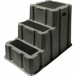 Diversified Plastics 3 Step Nestable Plastic Step Stand - Gray 25-3/4"W x 42"D x 29"H - NST-3-07