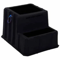 US Roto Molding 2 Step Nestable Plastic Step Stand - Black 26"W x 33"D x 20"H - NST-2 BK