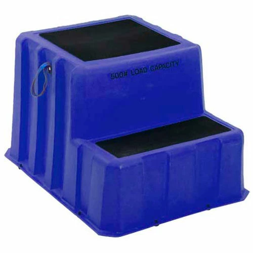 US Roto Molding 2 Step Nestable Plastic Step Stand - Blue 26"W x 33"D x 20"H - NST-2 BL 3 US Roto Molding 2 Step Nestable Plastic Step Stand - Blue 26"W x 33"D x 20"H - NST-2 BL