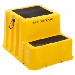 US Roto Molding 2 Step Nestable Plastic Step Stand - Yellow 26"W x 33"D x 20"H - NST-2 YEL -Ladders Sales Store PD5 NST 2 YEL