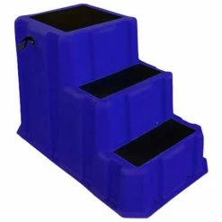 US Roto Molding 3 Step Nestable Plastic Step Stand - Blue 26"W x 43"D x 28"H - NST-3 BL