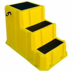 US Roto Molding 3 Step Nestable Plastic Step Stand - Yellow 26"W x 43"D x 28"H - NST-3 YEL -Ladders Sales Store PD5 NST 3 YEL