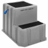 US Roto Molding 2 Step Plastic Step Stand Extra Large - Gray 25-1/2"W x 33"D x 24"H - NTXST-2 GY -Ladders Sales Store PD5 NTXST 2 GY