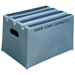 US Roto Molding 1 Step Plastic Step Stand - Gray 19-1/2"W x 14"D x 12"H - ST-1 GY