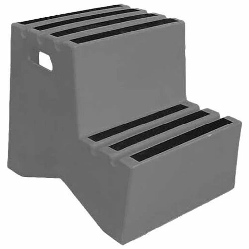 US Roto Molding 2 Step Plastic Step Stand - Gray 21"W x 24-1/2"D x 19-1/2"H - ST-2 GY 3 US Roto Molding 2 Step Plastic Step Stand - Gray 21"W x 24-1/2"D x 19-1/2"H - ST-2 GY