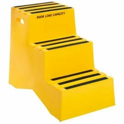 US Roto Molding 3 Step Plastic Step Stand - Yellow 20"W x 33-1/2"D x 28-1/2"H - ST-3 YEL -Ladders Sales Store PD5 ST 3 YEL