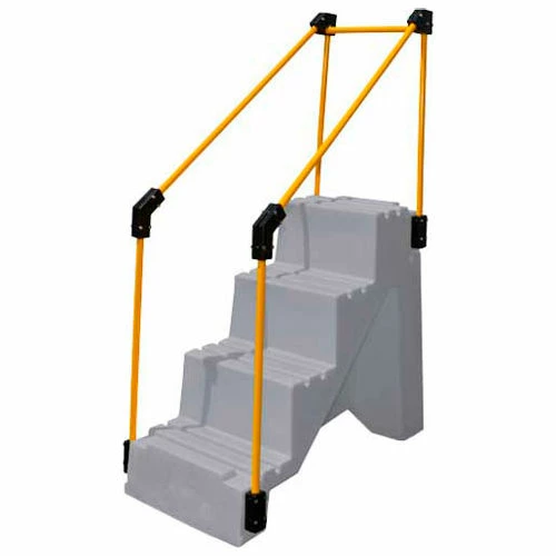US Roto Molding 4 Step Plastic Step Stand W/ Handrails - Gray 27"W x 38"D x 44"H - ST-4 GY 3 US Roto Molding 4 Step Plastic Step Stand W/ Handrails - Gray 27"W x 38"D x 44"H - ST-4 GY