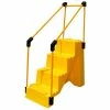 US Roto Molding 4 Step Plastic Step Stand W/ Handrails - Yellow 27"W x 38"D x 44"H - ST-4 YEL -Ladders Sales Store PD5 ST 4 YEL