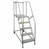 P.W. Platforms 4 Step, 24"W x 21"D Steel Rolling Single Entry Platform - 4SWP2421 -Ladders Sales Store PW9 4SWP2421