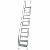 P.W. Platforms 6 Step Steel Access Stairway, 24" Step Width - PWSW6H24