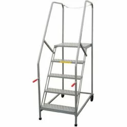 P.W. Platforms 4 Step Steel Rolling Truck Maintenance Ladder, 24" Step Width - TMP4SH30