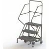 Tri-Arc 3 Step 24"W Steel Safety Angle Rolling Ladder, Grip Strut, Gray - KDEC103242 -Ladders Sales Store TRC KDEC103242