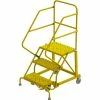 Tri-Arc 3 Step 24"W Steel Safety Angle Rolling Ladder, Perforated Tread, Safety Yellow - KDEC103246-Y -Ladders Sales Store TRC KDEC103246 Y