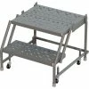 Tri-Arc 2 Step 24"W 20"D Top Step Steel Rolling Ladder, Perforated Tread, No Handrail - KDSR002246-D2 1 Tri-Arc 2 Step 24"W 20"D Top Step Steel Rolling Ladder, Perforated Tread, No Handrail - KDSR002246-D2 -Ladders Sales Store TRC KDSR002246 D2