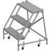 Tri-Arc 3 Step 24"W 10"D Top Step Steel Rolling Ladder, Perforated Tread, No Handrail - KDSR003246 2 Tri-Arc 3 Step 24"W 10"D Top Step Steel Rolling Ladder, Perforated Tread, No Handrail - KDSR003246 -Ladders Sales Store TRC KDSR003246