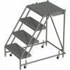 Tri-Arc 4 Step 24"W 20"D Top Step Steel Rolling Ladder, Grip Strut Tread, No Handrail - KDSR004242-D2 2 Tri-Arc 4 Step 24"W 20"D Top Step Steel Rolling Ladder, Grip Strut Tread, No Handrail - KDSR004242-D2 -Ladders Sales Store TRC KDSR004242 D2