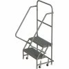 Tri-Arc 2 Step 16"W 10"D Top Step Steel Rolling Ladder, Grip Strut Tread, 42" Handrail - KDSR102162