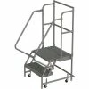 Tri-Arc 2 Step 24"W 20"D Top Step Steel Rolling Ladder, Grip Strut Tread, 42" Handrail - KDSR102242-D2