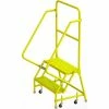 Tri-Arc Tri Arc Perforated 24"W 2 Step Steel Rolling Ladder, 10"D Top Step - KDSR102246-Y 2 Tri-Arc Tri Arc Perforated 24"W 2 Step Steel Rolling Ladder, 10"D Top Step - KDSR102246-Y -Ladders Sales Store TRC KDSR102246 Y