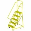 Tri-Arc Tri Arc Serrated 24"W 5 Step Steel Rolling Ladder, 10"D Top Step - KDSR105242-Y 2 Tri-Arc Tri Arc Serrated 24"W 5 Step Steel Rolling Ladder, 10"D Top Step - KDSR105242-Y -Ladders Sales Store TRC KDSR105242 Y