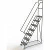 Tri-Arc 7 Step Steel 16"W Tilt & Roll Ladder, Perforated Tread - KDTF107166