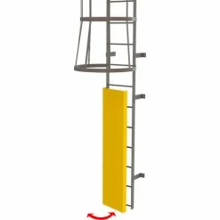 Tri-Arc Fixed Steel Ladder Guard Door for Entry Onto Fixed Ladder, Safety Yellow - OPFS03-Y