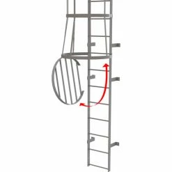 Tri-Arc Fixed Steel Cage Ladder Cage Door for Bottom of Cage, Gray - OPFS04