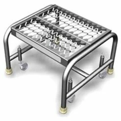 Tri-Arc 1 Step Mobile Aluminum Step Stand w/ Grip Strut Top Step & 16"W Platform - WLAR001165 -Ladders Sales Store TRC WLAR001165