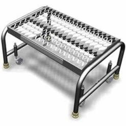 Tri-Arc 1 Step Mobile Aluminum Step Stand w/ Grip Strut Top Step & 24"W Platform - WLAR001245 -Ladders Sales Store TRC WLAR001245