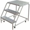 Tri-Arc Rolling Ladder, 3 Step, Aluminum, Perforated, 21" Deep Top Step, No Handrails, 24"W Step 1 Tri-Arc Rolling Ladder, 3 Step, Aluminum, Perforated, 21" Deep Top Step, No Handrails, 24"W Step -Ladders Sales Store TRC WLAR003246 D4