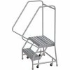 Tri-Arc 2 Step Aluminum Rolling Ladder, 16"W Ribbed Tread, 14"D Top Step, 32" Handrails - WLAR102164 1 Tri-Arc 2 Step Aluminum Rolling Ladder, 16"W Ribbed Tread, 14"D Top Step, 32" Handrails - WLAR102164 -Ladders Sales Store TRC WLAR102164