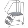 Tri-Arc 3 Step Aluminum Rolling Ladder, 16"W Grip Tread, 28"D Top Step, 32" Handrails - WLAR103165-D5 1 Tri-Arc 3 Step Aluminum Rolling Ladder, 16"W Grip Tread, 28"D Top Step, 32" Handrails - WLAR103165-D5 -Ladders Sales Store TRC WLAR103165 D5