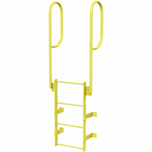 Tri-Arc 4 Step Steel Walk Through With Handrails Fixed Access Ladder, Yellow - WLFS0204-Y 3 Tri-Arc 4 Step Steel Walk Through With Handrails Fixed Access Ladder, Yellow - WLFS0204-Y