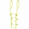 Tri-Arc 5 Step Steel Walk Through With Handrails Fixed Access Ladder, Yellow - WLFS0205-Y -Ladders Sales Store TRC WLFS0205Y 01