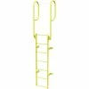 Tri-Arc 7 Step Steel Walk Through With Handrails Fixed Access Ladder, Yellow - WLFS0207-Y -Ladders Sales Store TRC WLFS0207Y 01