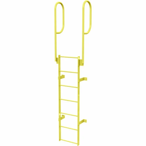 Tri-Arc 7 Step Steel Walk Through With Handrails Fixed Access Ladder, Yellow - WLFS0207-Y 3 Tri-Arc 7 Step Steel Walk Through With Handrails Fixed Access Ladder, Yellow - WLFS0207-Y