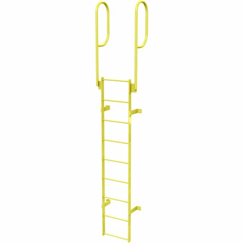 Tri-Arc 9 Step Steel Walk Through With Handrails Fixed Access Ladder, Yellow - WLFS0209-Y 3 Tri-Arc 9 Step Steel Walk Through With Handrails Fixed Access Ladder, Yellow - WLFS0209-Y