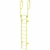 10 Step Steel Walk Through With Handrails Fixed Access Ladder, Yellow - WLFS0210-Y -Ladders Sales Store TRC WLFS0210Y 01
