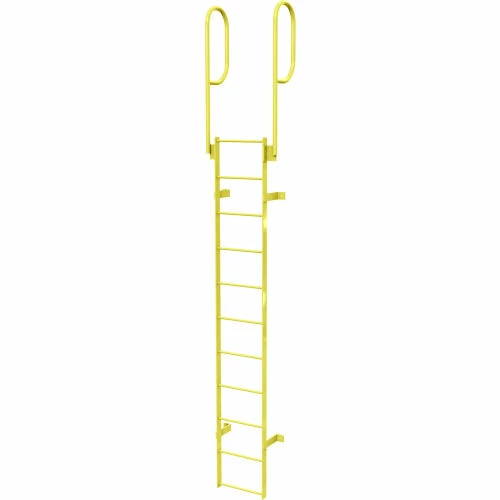 Tri-Arc 11 Step Steel Walk Through With Handrails Fixed Access Ladder, Yellow - WLFS0211-Y 3 Tri-Arc 11 Step Steel Walk Through With Handrails Fixed Access Ladder, Yellow - WLFS0211-Y