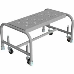 Tri-Arc 1 Step Mobile Steel Step Stand w/ Perforated Top Step & 24"W Platform - WLSR001246