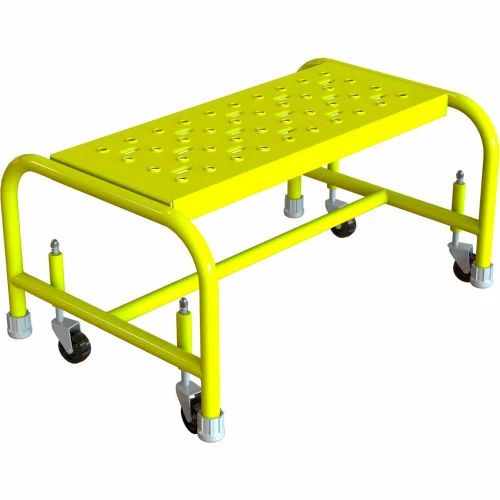Tri-Arc Tri Arc 1 Step Mobile Steel Step Stool W/ 24" Perforated Tread - WLSR001246-Y 3 Tri-Arc Tri Arc 1 Step Mobile Steel Step Stool W/ 24" Perforated Tread - WLSR001246-Y