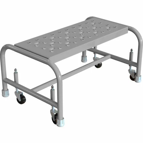 Tri-Arc 1 Step Mobile Steel Step Stand w/ Perforated Top Step & 24"W Platform - WLSR001246 3 Tri-Arc 1 Step Mobile Steel Step Stand w/ Perforated Top Step & 24"W Platform - WLSR001246