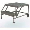 Tri-Arc 2 Step Mobile Work Platform 24"W x 24"L, No Handrails, Gray - WLWP022424