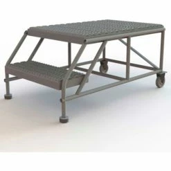 Tri-Arc 2 Step Mobile Work Platform 24"W x 36"L, No Handrails, Gray - WLWP022436