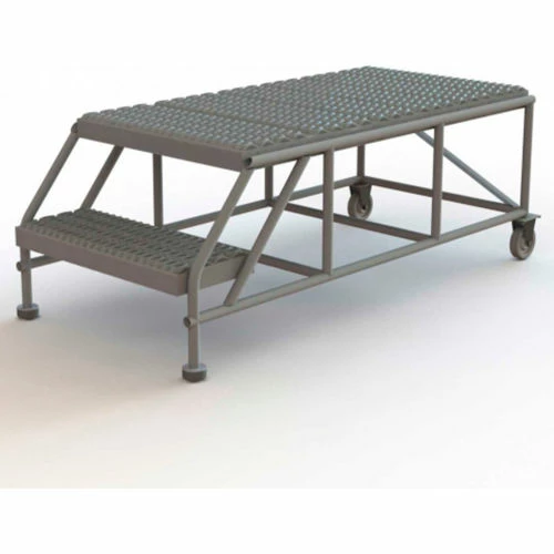 Tri-Arc 2 Step Mobile Work Platform 24"W x 48"L, No Handrails, Gray - WLWP022448 3 Tri-Arc 2 Step Mobile Work Platform 24"W x 48"L, No Handrails, Gray - WLWP022448