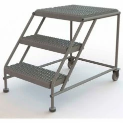 Tri-Arc 3 Step Mobile Work Platform 24"W x 24"L, No Handrails, Gray - WLWP032424