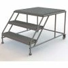 Tri-Arc Mobile 3 Step Steel 36"W X 36"L Work Platform Ladder Without Handrails - WLWP033636 -Ladders Sales Store TRC WLWP033636
