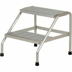 Vestil Aluminum Wide Step Stand - 2 Step Welded - SSA-2W