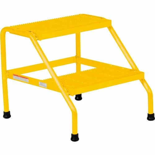 Vestil Aluminum Yellow Wide Step Stand - 2 Step Welded - SSA-2W-Y 3 Vestil Aluminum Yellow Wide Step Stand - 2 Step Welded - SSA-2W-Y